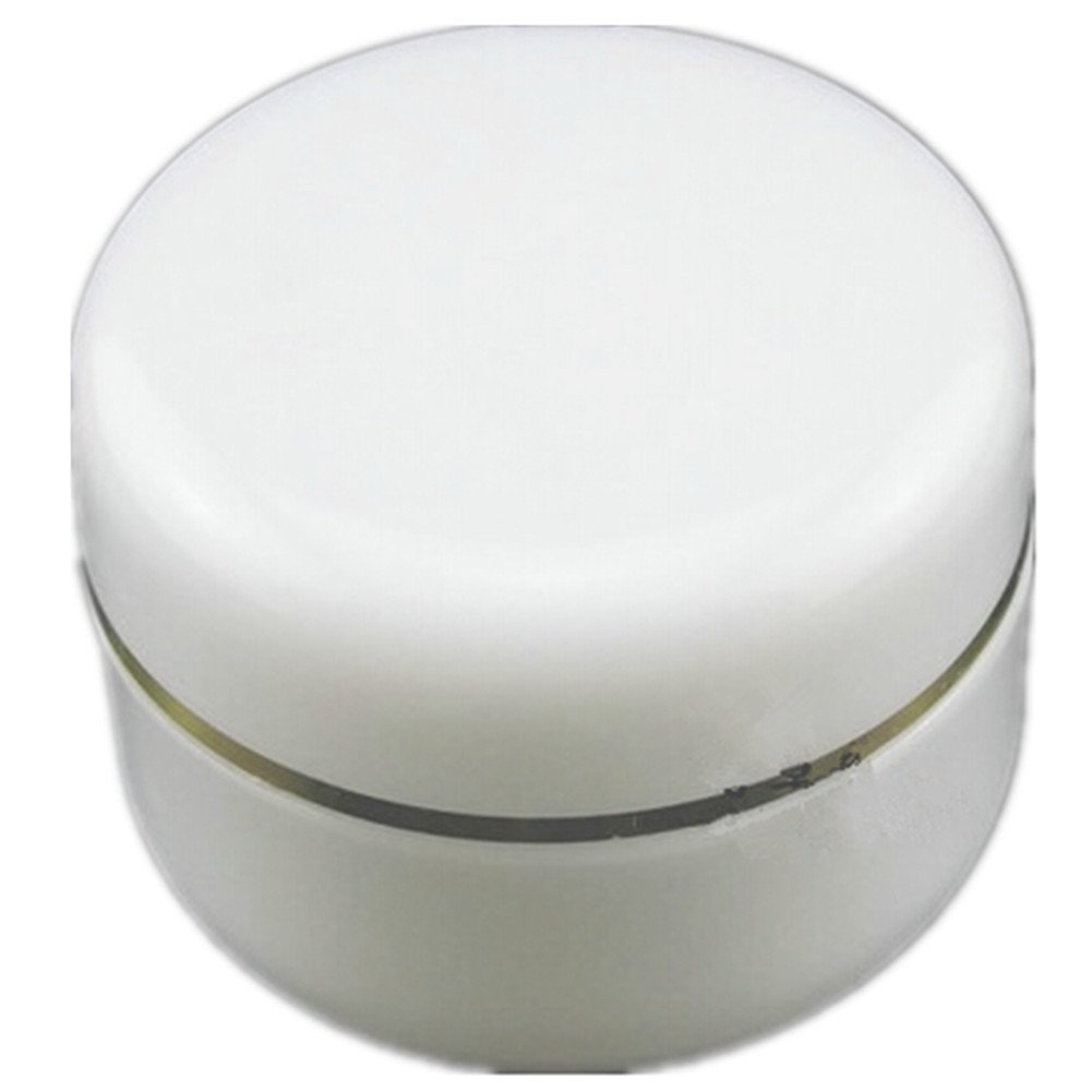 4 盎司新款空白色塑料罐,带金色线圆顶盖化妆品容器 4 只装迷你罐